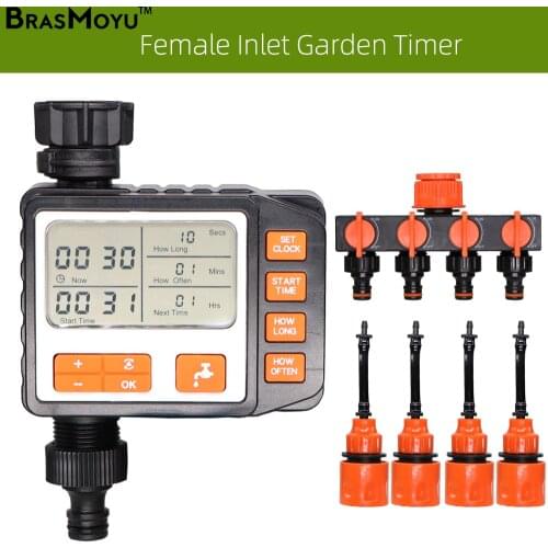 BRASMOYU Electronic Sprinkler Timer Gardens Hose Outdoor Waterproof Automatic System Valve Programmable Controller Irrigation