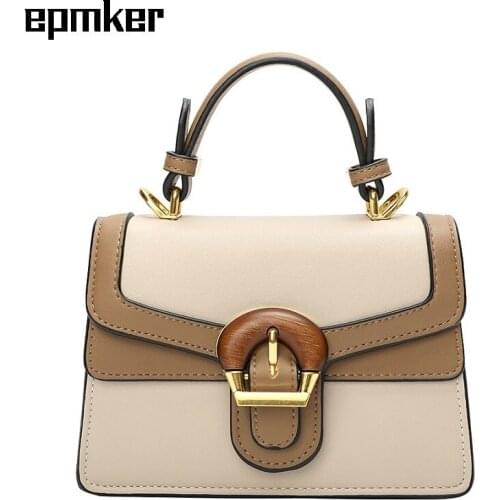 EPMKER 2021 Mini Shoulder Bags Panelled Crossbody Bags Luxury Designer Handbags Top Quality Bags Button Locker Bags for Women