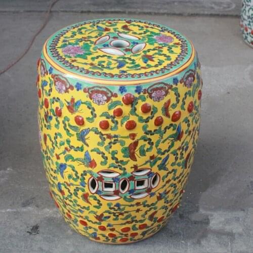 Jingdezhen porcelain Garden stool ceramic stool for dressing table drum Famille Rose chinese porcelain garden stool