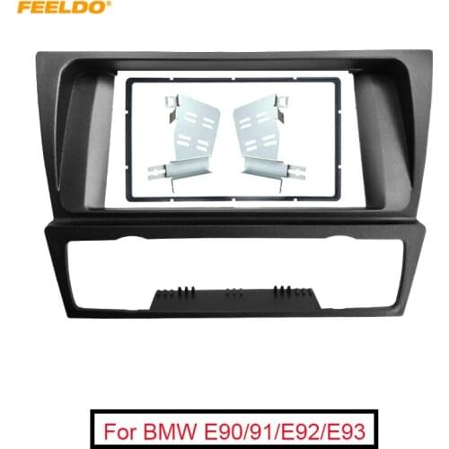 FEELDO 2DIN Car Stereo Radio Panel Fascia Frame For BMW 3-Series (E90/91/E92/E93) 2004-2012 Refitting Dash DVD Player Frame