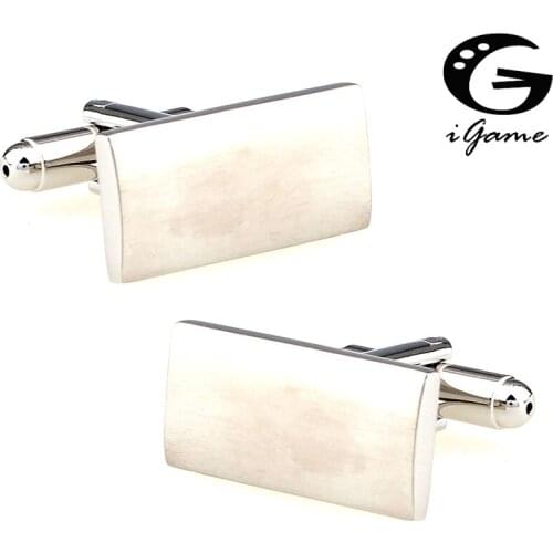 French Fashion Blank Rectange Style Copper Material Cuff Links