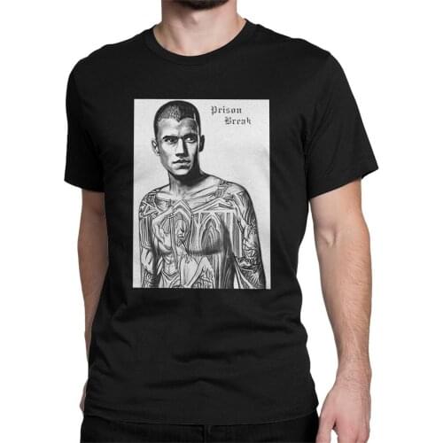 Michael Scofield Prison Break Mens T Shirt Fashion Tees Short Sleeve O Neck T-Shirts Men Cotton Tees Streetwear