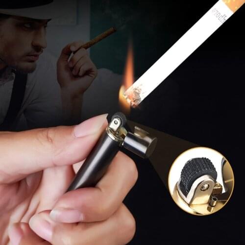 Zinc Alloy Mini Gas Torch Lighter Survival Fire Starter Refillabl Butane Lighter Cool Cute Novelty Butane Lighter