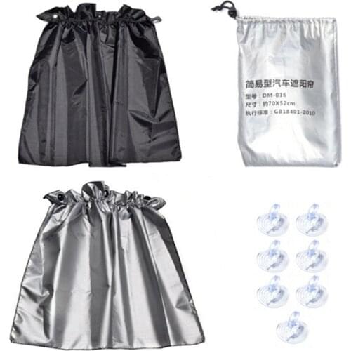 Hot sale 2pcs/lot sunshade curtain sucker universal car sunscreen insulation silvering blackout curtains side