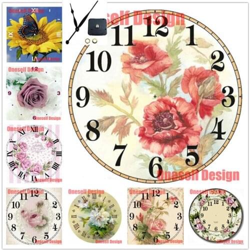 2020 top popular diy diamond painting with clock flower 5d diamond embroidery full set with clock decoration home wall sticker