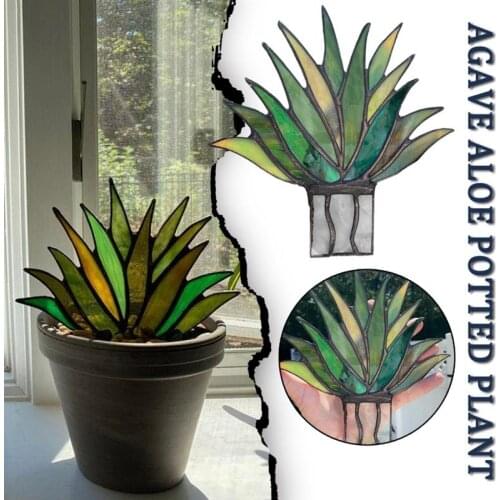 Mini Artificial Agaves Fake Green Aloe Acrylic Plant Flower For Indoor Outdoor Balcony Garden Home Hotel Balcony Home Deco #20