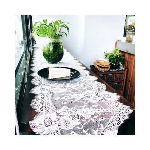 1pc New Design Lace Table Runner White Lace for Wedding Decoration Lace Table Runner 36*300 cm