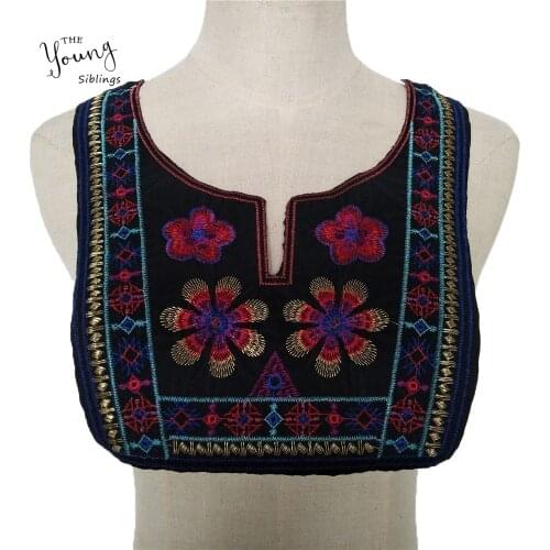Fashion Ethnic Style Embroidery Lace Neckline Sewing Fabric DIY Lace Collar Applique Sewing Craft Garment Accessory Scrapbooking