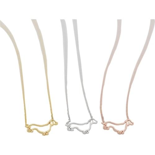 Fashion dachshunds dog pendant necklaces Dog frame pendant necklaces Lovely animal series necklaces for women