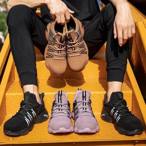 Men’s Safety Shoes Steel Toe Cap Casual Boots Breathable IndestructiblePuncture-Proof Work Security Wear Resistant Soft