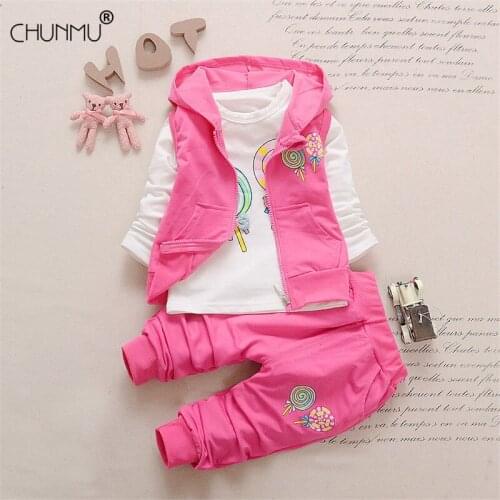 Newborn Baby Clothes Flower Baby Girls Set Children Autumn Clothes Long Sleeve Coat T-shirt Pants 3pcs Toddlers Baby Clothes Set