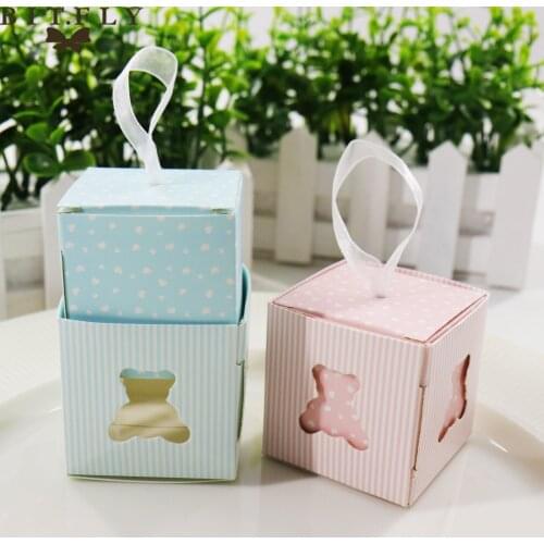 BIT.FLY 10Pcs/Lot Cute Bear Candy Gift Box Wedding Birthday Party Decorations Kids Baby Shower Decor DIY Festival Party Supplies