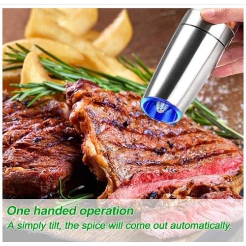 Portable Rechargeable Kitchen Tool Glass Bottle Automatic Gravity Mini Manual Electric Salt Pepper Grinder