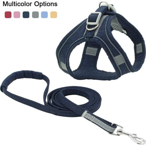 Dog Harness Leash Set Adjustable Reflective Prevent Shake Off Pet Vest Harnesses For Dogs Comfortable Walk Running Pet Products