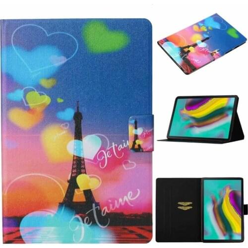 Tablet PU Leather stand Prints Smart Case for Samsung Galaxy Tab S6 Lite 10.4 SM-P610 SM-P615 soft back Cover + pen