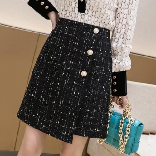 Unimmye Plaid Pencil Skirts