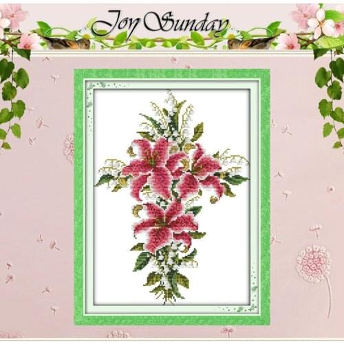 Tulip&cross Patterns Counted Cross Stitch 11CT 14CT Cross Stitch Sets Wholesale flowers Cross-stitch Kits Embroidery Needlework