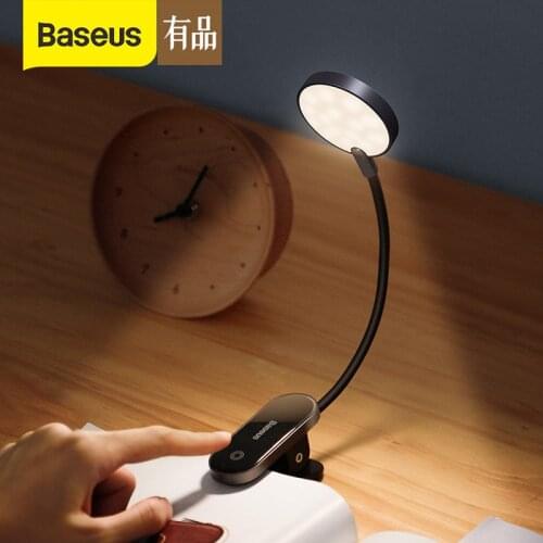 Xiaomi Baseus Book Light USB Led Rechargeable Clip-On Desk Lamp Light Flexible Night Light Reading Lamp for Travel Bedroom Book