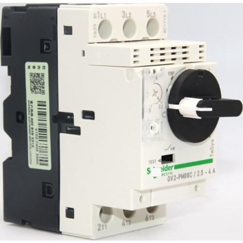 Electric GV2PM08C 2.5-4A motor thermal magnetic circuit breaker knob 3P protection switch adjustment current range
