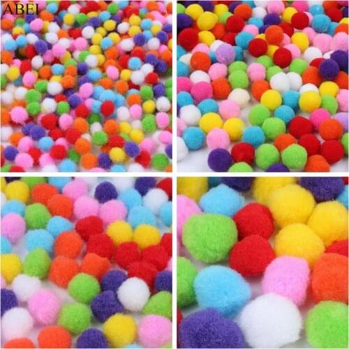 100pcs/lot Mix Colors Pompom DIY Handmade Craft Furball Soft Fluffy Pom pom balls for Wedding party Scrapbooking Home Decoration