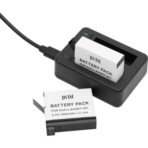2pcs AHDBT-401 AHDBT 401 Gopro Hero 4 Rechargeable Battery with Dual USB Charger Port Home for Gopro Hero4 HD Camera P0019279