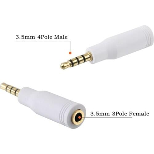 3.5mm 4 pole Male to 3.5mm 3 pole Female Jack Stereo Audio Adapter 3.5 M/F adapter