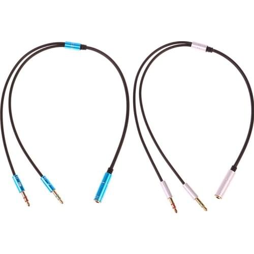 3.5mm Jack Microphone Headset Audio Splitter Cable Female to 2 Male Headphone Mic Aux Extension Cables For phone Computer