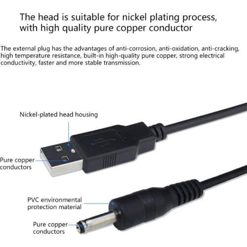 3.5x1.35 Mm DC USB to DC 3.5 Power Cord for Small Speakers /Small Desk Lamps