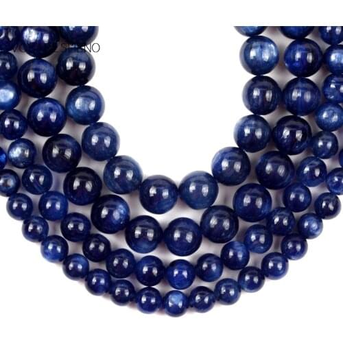 5A Blue Quartz kyanite Natural Stone Flat Round Beads For Jewelry Making 6mm8mm Spacer Loose Beads Gem Stone Diy Bracelets 15"
