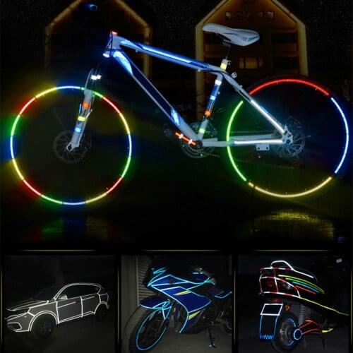 800cm Fluorescent MTB Bike bicycle Reflection Stickers Motorcycle Waterproof Safety Reflective tape Strip Cycling Decor Stickers