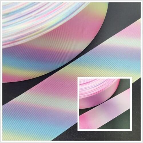 NEW DIY HOT 5 Yards 38mm Color Gradation Grosgrain Ribbon Hair Bow Party Sewing Craft