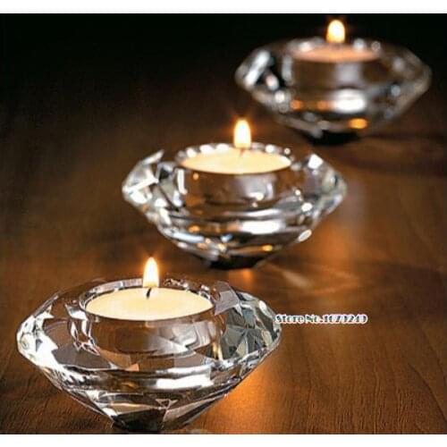 Free Shipping,100pcs/lot Dia.7 *3. 7cm,Crystal Candle Holder Diamond Shape For Wedding, crystal tealight holder SN1051