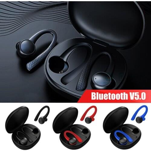 Wireless Earbuds Bluetooth Headphones 5.0 True Wireless Sport Earphones Headset Headphones USB Connector Black Auto Fastener
