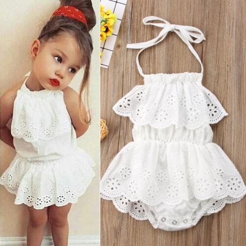 Princess Newborn Baby Bodysuits Toddler Girls Backless Lace Tutu Jumpsuits Dress Outfits Infant Kids Cotton Costumes