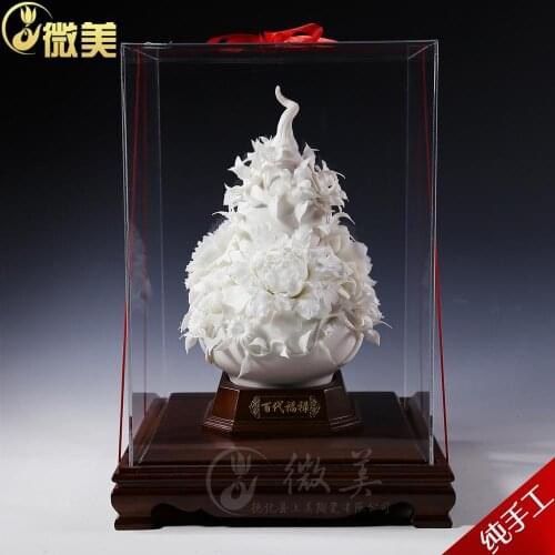 Dehua ceramic white porcelain flower ornaments Home Furnishing EMI Froude jewelry fashion modern furnishings decorations
