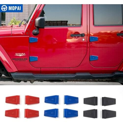 MOPAI Car Exterior Door Hinge Cover And Engine Hood Hinge Cover Decoration Stickers For Jeep Wrangler 2007 Up Car Styling