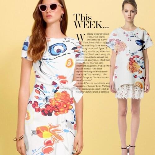 LEO&LIN Summer Style Digital Printing Silk Stretch Satin 19momme Orange Language 1.08 M width 108 Patchwork 50cm