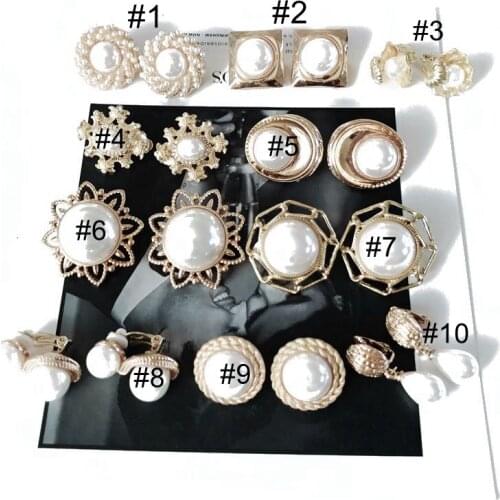 Elegant Pearl Styles Geometric Alloy Sweet Clip Earring