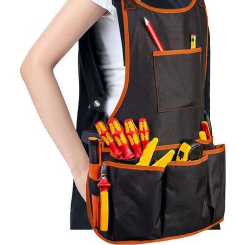 Multi-tool Storage Apron Tool Backpack Work Bag With 16 Pocket Tool Bag Gardening Craft Mechanic Oxford Cloth For Tool Storage