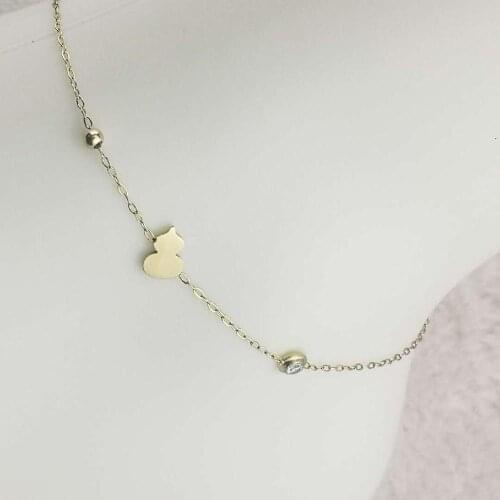 Gourd classic luxury women fashion stainless steel anklet bracelet