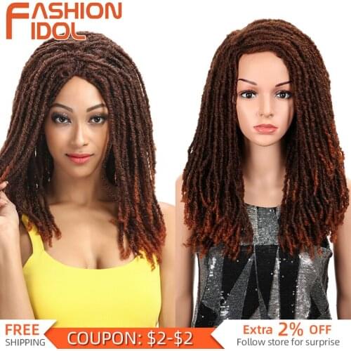 Brown Crochet Braided Wigs Twist Side Part African Style Long Curly Hair 22 Inches Synthetic Wig For White Women FASHION IDOL