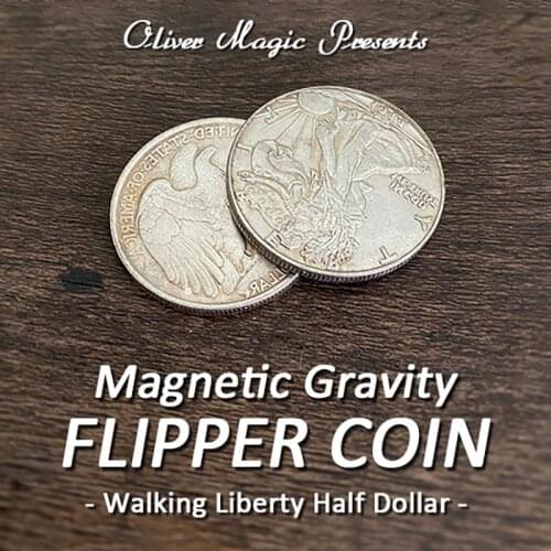 Magnetic Gravity Flipper Coin Magic Tricks Walking Liberty Half Dollar Magia Magician Close Up Illusions Gimmick Props Mentalism