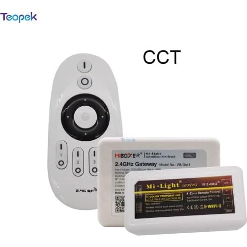 Miboxer CCT LED Controller Dimmer FUT035 10A + 2.4G 4-Zone Wireless RF Touch Remote FUT007 +WL-Box1 Wifi For CW/WW Led Strip