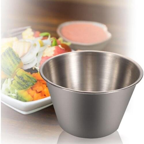 Stainless Steel Sauce Cup Tomato Sauce Container Dipping Bowl Sauce Cups Round Dipping Tomato Condiments Bowl Kitchen Accessory