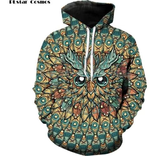 PLstar Cosmos 2019 New style animal 3d Sweatshirts Men/Women Hoodies owl Print 3d Hooded sweatshirt casual pullovers