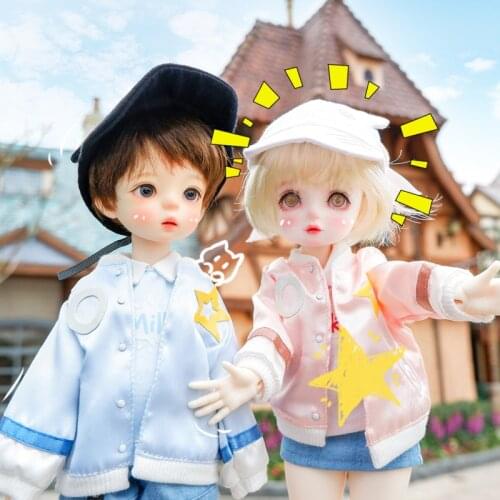 BJD clothes strawberry milk suit jacket vest shorts baseball cap suit for 1/6 yosd 30cm DD SD doll clothes accessories