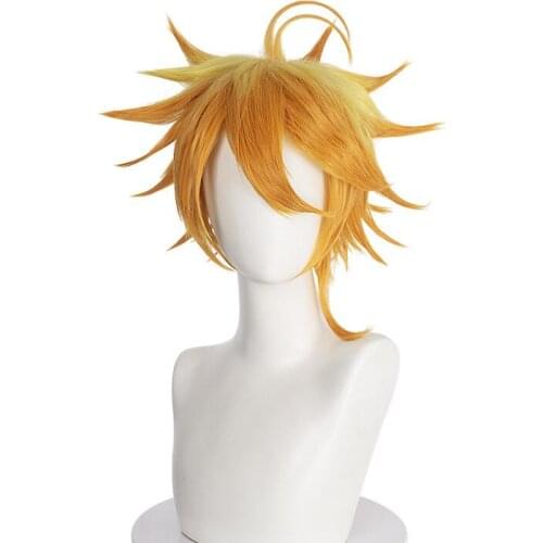 Anime Short Wigs Yakusoku no Neverland The Promised Neverland Emma Cosplay Wig Orange Heat Resistant Synthetic Hair Wig