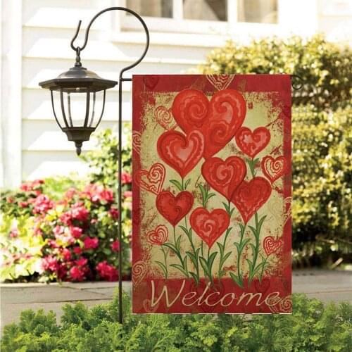 Valentines Day Garden Flag Lawn Courtyard Garden Decoration Outdoor Flag 30×45cm Home Yard Decor, tuin decoratie,jardin,для сада
