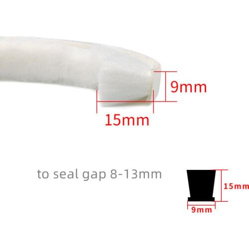 Self-adhesive Felt Draught Excluder Soundproof Wool Pile Weatherstrip Sliding Door Window Brush Seal Strip 9 x 15mm 9x15mm White