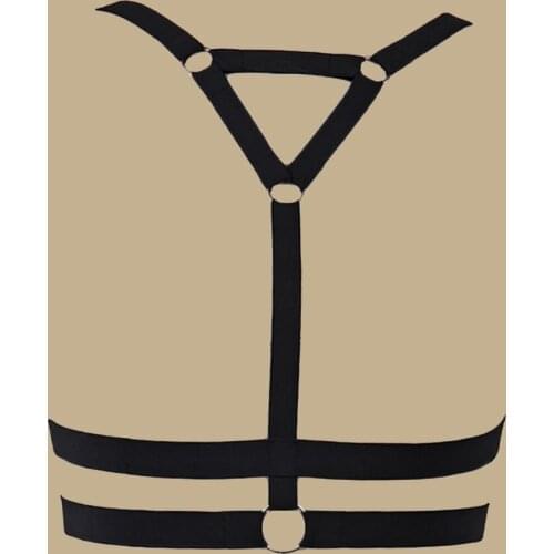 Neck Body Harness Black Cage Bra Sexy Open Chest Harness Bra Bondage Lingerie Punk Pastel Goth Rave Body Cage